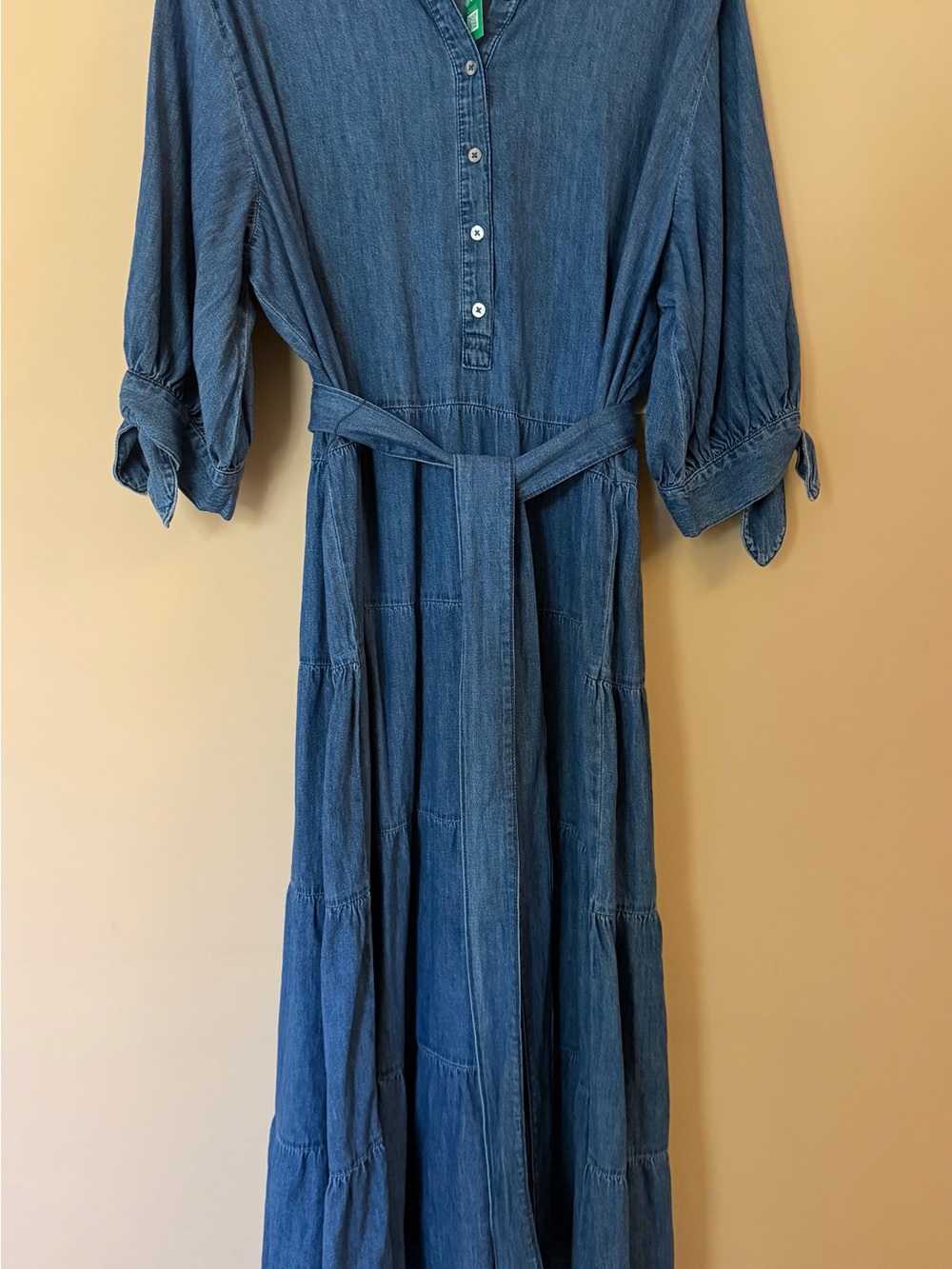 GAP Blue Denim Midi Shirt Dress with Belt